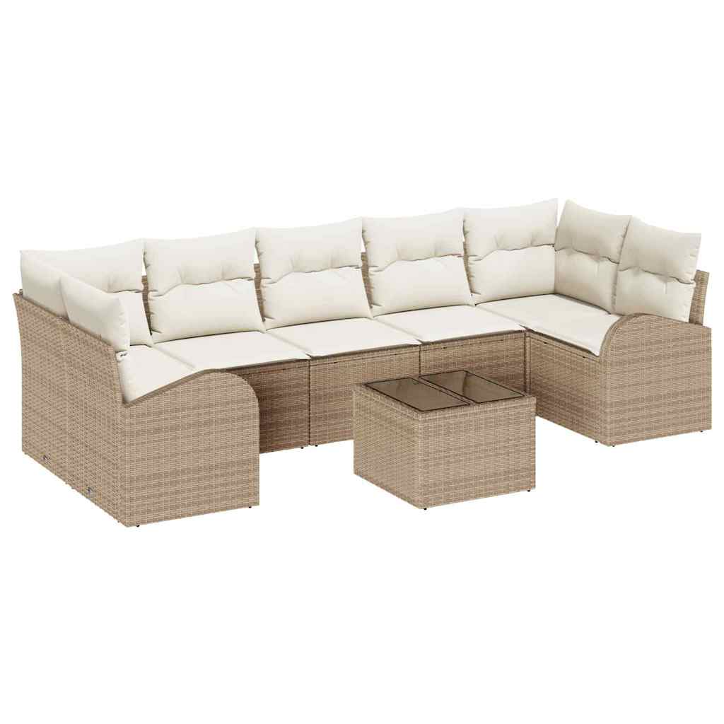 Tuin Sofa Set 8 st 7-Aantal zitplaatsen Beige en Crème
