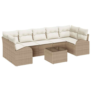 Tuin Sofa Set 8 st 7-Aantal zitplaatsen Beige en Crème