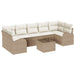 Tuin Sofa Set 8 st 7-Aantal zitplaatsen Beige en Crème
