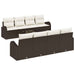 Tuin Sofa Set 9 st 8-Aantal zitplaatsen Bruin en Crème