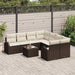 Bankstel 9 st 8-Aantal zitplaatsen Bruin en Crème poly rattan