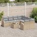 Bankstel 9 st 8-Aantal zitplaatsen Beige en Grijs poly rattan