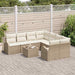 Bankstel 9 st 8-Aantal zitplaatsen Beige en Crème poly rattan