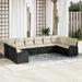 Tuinbankenset 10 st Zwart en Wit poly rattan