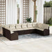 Tuinbankenset 10 st Bruin en wit poly rattan