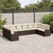 Tuinbankenset 10 st Bruin en wit poly rattan