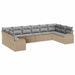 Tuinbankenset 10 st Beige en Licht Grijs poly rattan