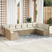Tuinbankenset 10 st Beige en Wit poly rattan