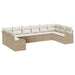 Tuinbankenset 10 st Beige en Wit poly rattan