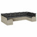 Tuinbankenset 10 st Lichtgrijs poly rattan