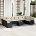 Tuinbankenset 11 st Bruin en Crème poly rattan