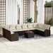 Tuinbankenset 11 st Bruin en Crème poly rattan