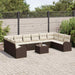 Tuinbankenset 11 st Bruin en Crème poly rattan