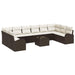 Tuinbankenset 11 st Bruin en Crème poly rattan