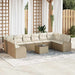 Tuinbankenset 11 st Beige en Crème poly rattan