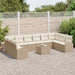 Tuinbankenset 11 st Beige en Crème poly rattan