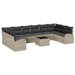Tuinbankenset 11 st Lichtgrijs poly rattan
