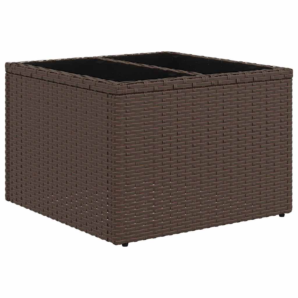 Tuinbankenset 11 st Bruin en Rood poly rattan