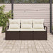 Tuinbankenset 3 st Bruin en wit poly rattan