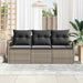 Tuinbankenset 3 st Grijs poly rattan