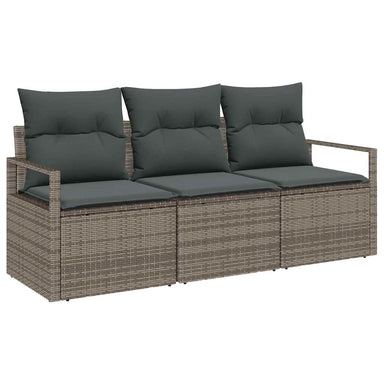Tuinbankenset 3 st Grijs poly rattan