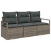 Tuinbankenset 3 st Grijs poly rattan