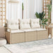 Tuinbankenset 3 st Beige en Wit poly rattan