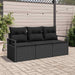 Tuinbankenset 3 st Zwart poly rattan