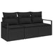 Tuinbankenset 3 st Zwart poly rattan