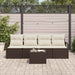 Bankstel 5 st 4-Aantal zitplaatsen Bruin en Crème poly rattan