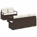 Tuin Sofa Set 6 st 5-Aantal zitplaatsen Bruin en Crème
