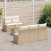 Tuin Sofa Set 6 st 5-Aantal zitplaatsen Beige en Crème