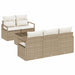 Tuin Sofa Set 6 st 5-Aantal zitplaatsen Beige en Crème