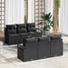 Tuin Sofa Set 7 st 6-Aantal zitplaatsen Zwart poly rattan
