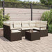 Tuin Sofa Set 7 st 6-Aantal zitplaatsen Bruin en Crème