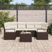Tuin Sofa Set 7 st 6-Aantal zitplaatsen Bruin en Crème