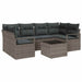 Tuin Sofa Set 7 st 6-Aantal zitplaatsen Grijs poly rattan
