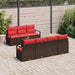 Tuin Sofa Set 8 st 7-Aantal zitplaatsen Beige en Rood