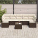 Tuin Sofa Set 8 st 7-Aantal zitplaatsen Bruin en Crème