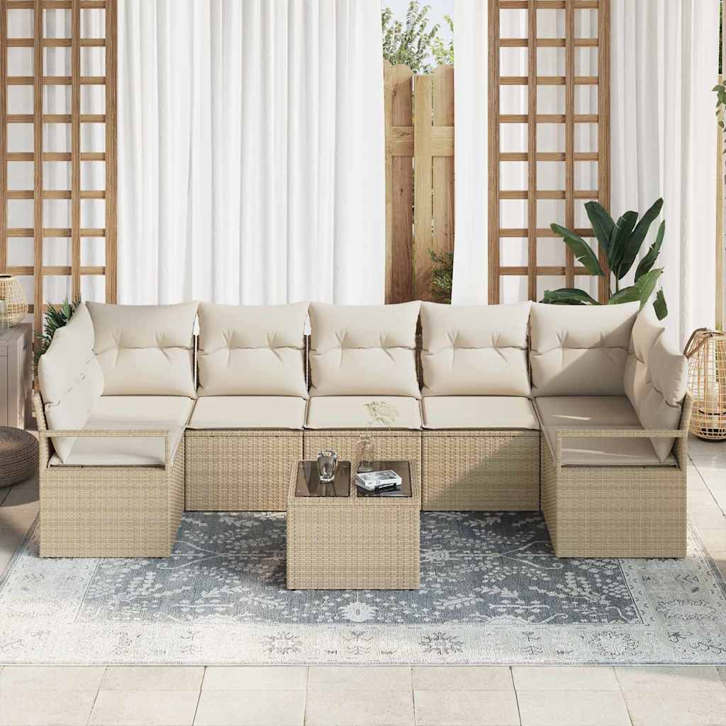 Tuin Sofa Set 8 st 7-Aantal zitplaatsen Beige en Crème