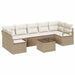 Tuin Sofa Set 8 st 7-Aantal zitplaatsen Beige en Crème