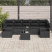 Tuin Sofa Set 8 st 7-Aantal zitplaatsen Zwart poly rattan