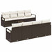 Tuin Sofa Set 9 st 8-Aantal zitplaatsen Bruin en Crème