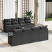 Tuin Sofa Set 9 st 8-Aantal zitplaatsen Zwart poly rattan
