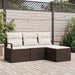 Bankstel 4 st Bruin en Crème poly rattan