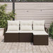 Bankstel 4 st Bruin en Crème poly rattan