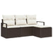 Bankstel 4 st Bruin en Crème poly rattan