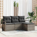Bankstel 4 st Grijs poly rattan