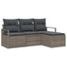 Bankstel 4 st Grijs poly rattan