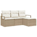 Bankstel 4 st Beige en Crème poly rattan